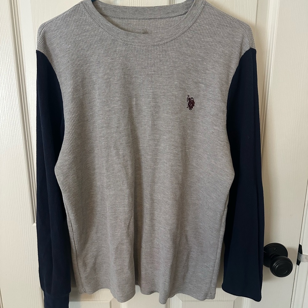Polo by Ralph Lauren Long Sleeve Gray and Blue Tee